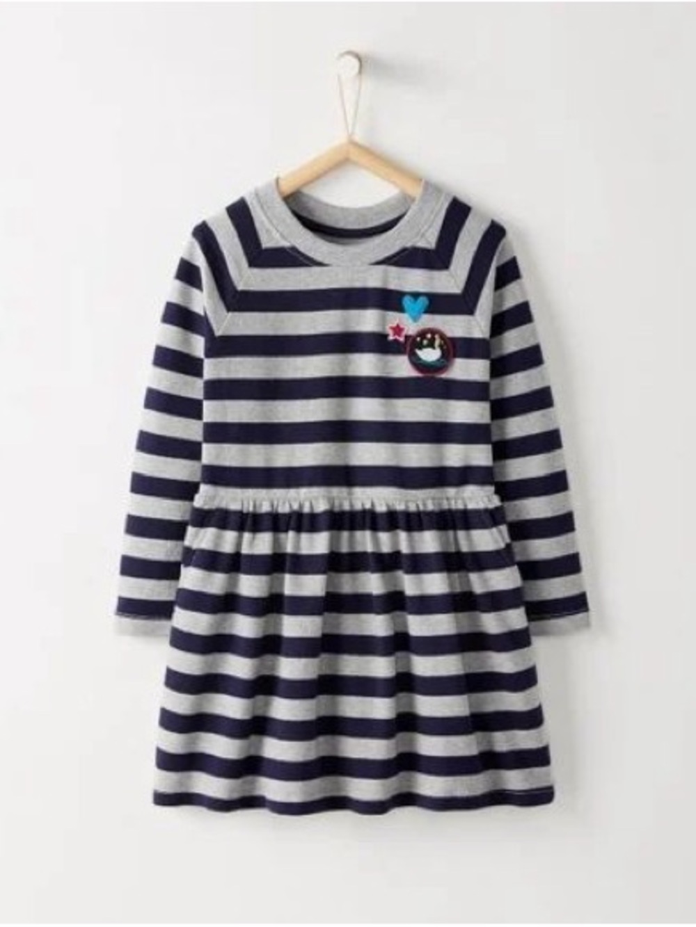 Hanna Andersson Striped French Terry Sweatshirt Dress